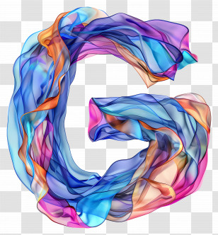 Letter G - Letter G With Colorful Fabric Transparent PNG