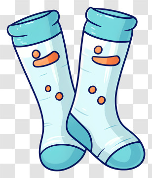 Blue Socks - Cartoon Style Blue Socks Transparent PNG