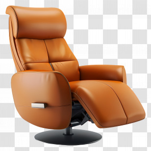 Recliner - Contemporary Orange Recliner Chair Transparent PNG