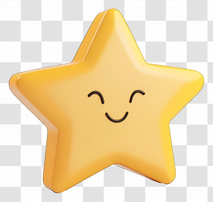 Animated Star - Smiling Yellow Star Illustration Transparent PNG