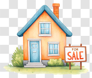 House For Sale - House For Sale With Blue Roof Transparent PNG