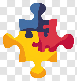 Jigsaw Icon - Colorful Interconnected Puzzle Piece Design Transparent PNG