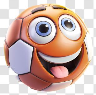 3d Cartoon Ball - Smiling Soccer Ball Character Illustration Transparent PNG