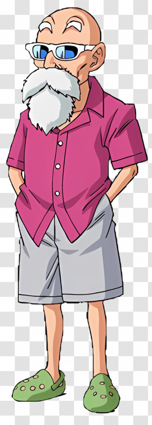 Master Roshi - Old Man In Casual Wear Transparent PNG