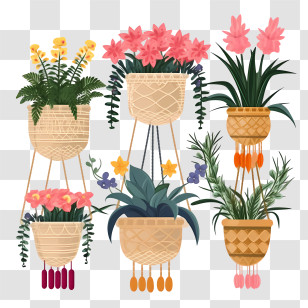 Hanging Plant With Pot - Decorative Hanging Plants In Pots Transparent PNG