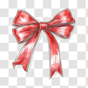 Ribbon - Hand-Drawn Red Decorative Ribbon Bow Transparent PNG