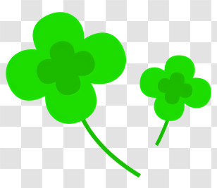 Spring - Minimalistic Green Clover Illustration Transparent PNG