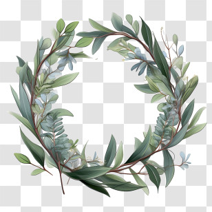 Greenery Wreath - Natural Greenery Wreath For Decoration Transparent PNG