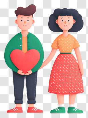 Romantic Couple Holding Heart - Couple With Heart In Hands Transparent PNG