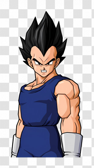 Vegeta - Anime Warrior With Blue Hair Transparent PNG