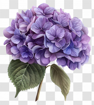 Purple Hydrangea - Purple Hydrangea Flower Illustration Transparent PNG