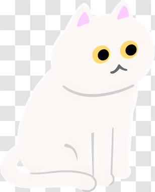 White Cat - White Cat Cartoon Transparent PNG
