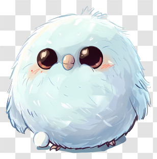Kawaii - Cute Fluffy Bird With Big Eyes Transparent PNG