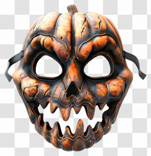 Halloween Mask - Scary Pumpkin Mask For Halloween Transparent PNG