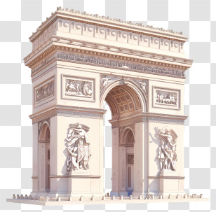 Arc De Triomphe - Iconic Arc De Triomphe Transparent PNG
