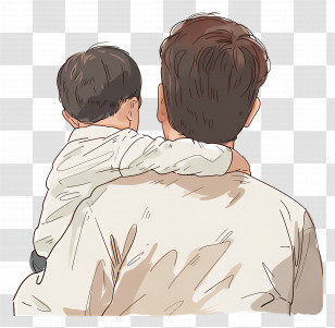 Father And Son - Father Carrying Child In A Loving Embrace Transparent PNG
