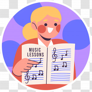 Cartoon Teacher - Music Teacher With Lesson Book Transparent PNG