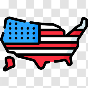 Usa Map - USA Map With Flag Design Transparent PNG