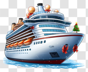 Emoji - Decorated Cruise Ship Transparent PNG