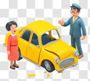 Accident - Cartoon Yellow Car Accident Transparent PNG