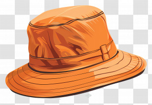 Bucket Hat - Casual Orange Bucket Hat Transparent PNG