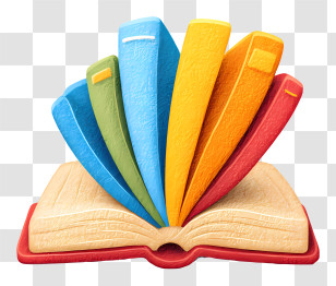 Book Icon - Colorful Books On Open Book Transparent PNG