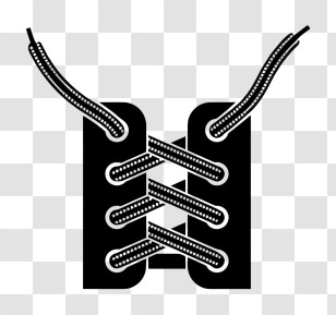 Art - Black And White Shoelace Illustration Transparent PNG
