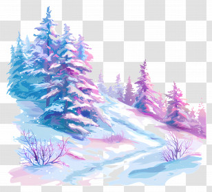 Winter Background - Snowy Forest In Winter Illustration Transparent PNG