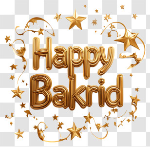 Happy Bakrid - Happy Bakrid Golden Text Transparent PNG