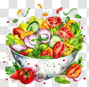 Vegetable Salad - Fresh Vegetable Salad Bowl Transparent PNG