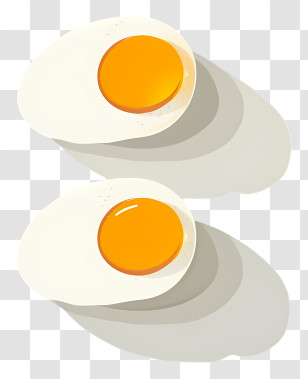 Boiled Egg - Two Sunny Side Up Eggs Illustration Transparent PNG