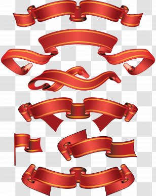 Brush Web Banner Clip Art - Hardware Accessory - Red Scroll