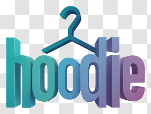 Hoodie Logo - 3D 'hoodie' Apparel Wordmark With Hanger Transparent PNG