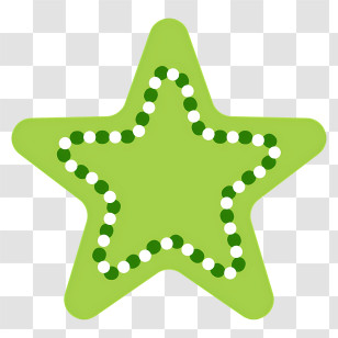 Icon - Green Star Shape With Dots Transparent PNG