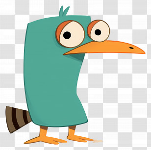 Perry The Platypus - Funny Cartoon Bird Character Transparent PNG