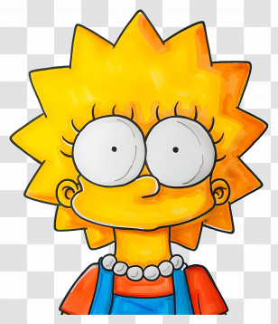 Maggie Simpson - Cartoon Girl With Yellow Hair And Big Eyes Transparent PNG