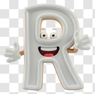 3d Cartoon Alphabet Letter - Smiling Cartoon Letter R Transparent PNG