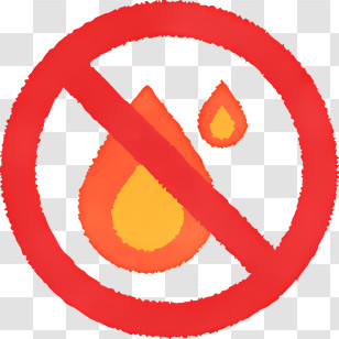 Cartoon - No Fire Allowed Sign Transparent PNG