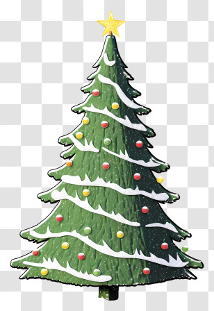 Green Christmas Tree - Christmas Tree With Festive Decorations Transparent PNG