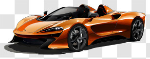 Mclaren Elva - Orange Convertible Sports Car Illustration Transparent PNG