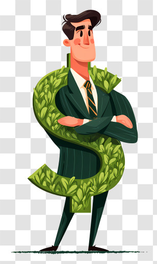 Businessman With Dollar Sign - Man With Dollar Sign Illustration Transparent PNG