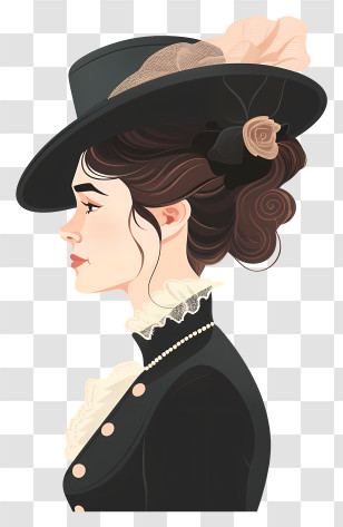 Victorian Woman - Victorian Woman In Profile Transparent PNG