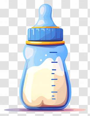 Plastic Baby Bottle - Blue Baby Bottle Filled With Milk Transparent PNG