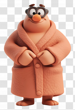 Bathrobe - Cartoon Character In Robe Transparent PNG
