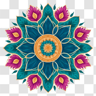 Luxury Mandala Background - Colorful Mandala Design Transparent PNG