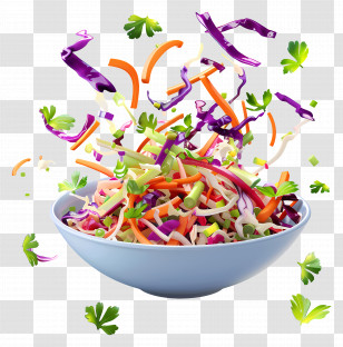 Coleslaw Salad - Fresh Colorful Vegetable Salad In Bowl Transparent PNG
