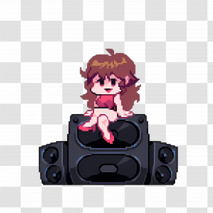 Girlfriend - Pixel Art Girl On Speaker Transparent PNG