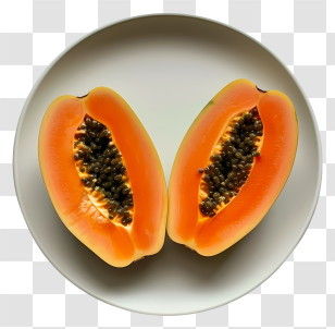 Papaya - Sliced Papaya On A Plate Transparent PNG