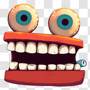 Wacky Mouth - Chattering Teeth Toy With Eyes Transparent PNG