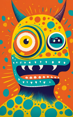 Cartoon Monster - Colorful Cartoon Monster Artwork Transparent PNG